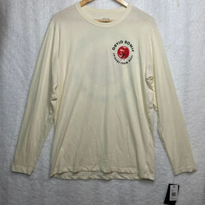 NWT Chaser Mens L David Bowie Long‎ Sleeve T-Shirt Spiders From Mars Ivory/Cream